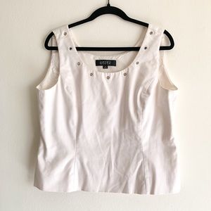 Kasper White Scoop neck Tank Grommet Size 14